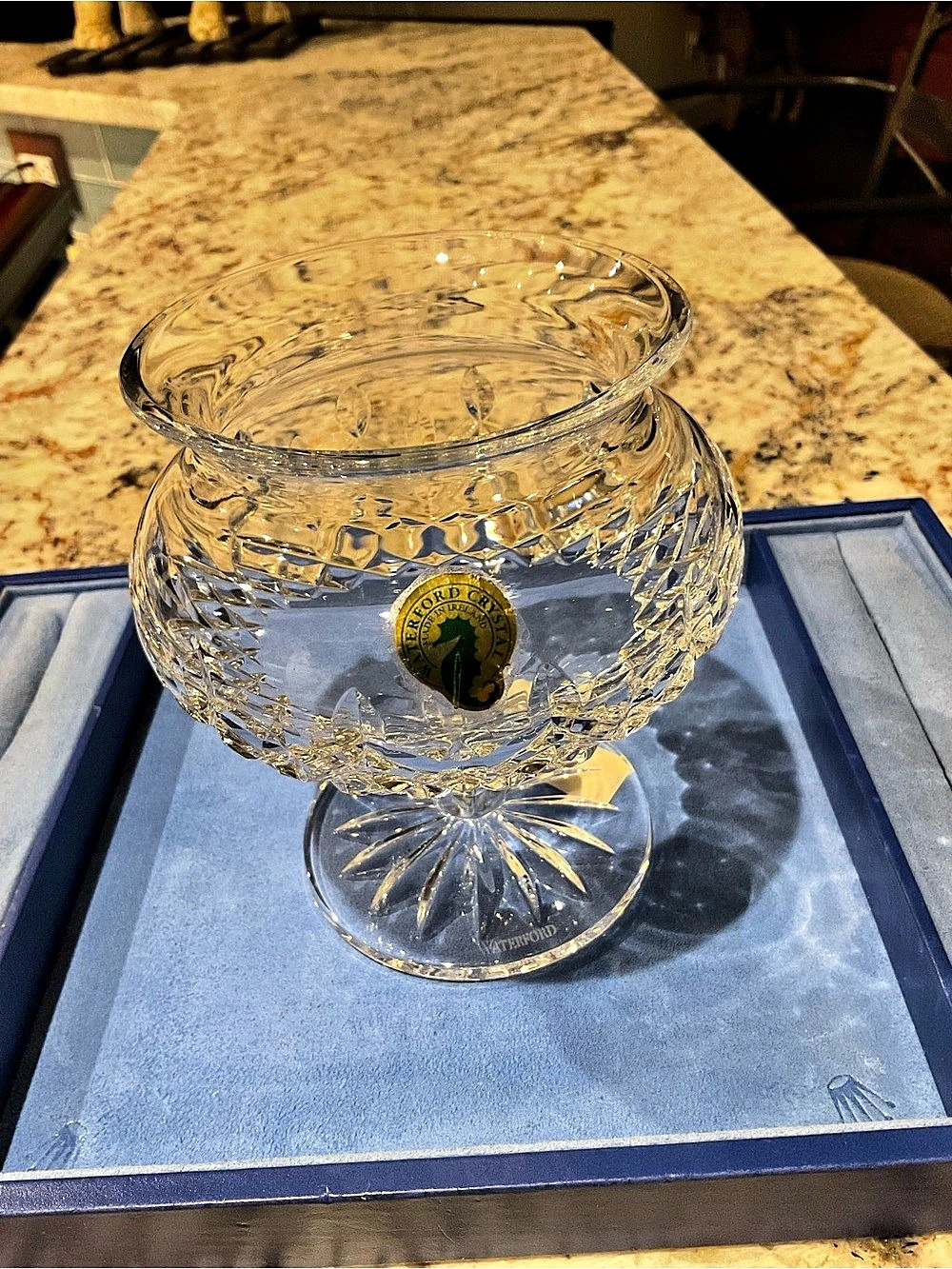 Irish Waterford Lismore Design Footed Bowl Hand Cut Crystal